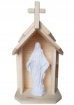 KAPLICZKA DREWNIANA KRZYŻ + figurka MB NIEPOKALANA