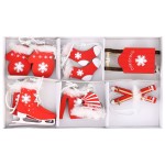 Zawieszka drewniana na choinkę - 10szt. (czerwone)