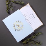Zaproszenie komunijne nr 3 - Mirror Card (niebieskie) - 5 szt.