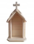 Kapliczka drewniana z krzyżem 26cm - jasna